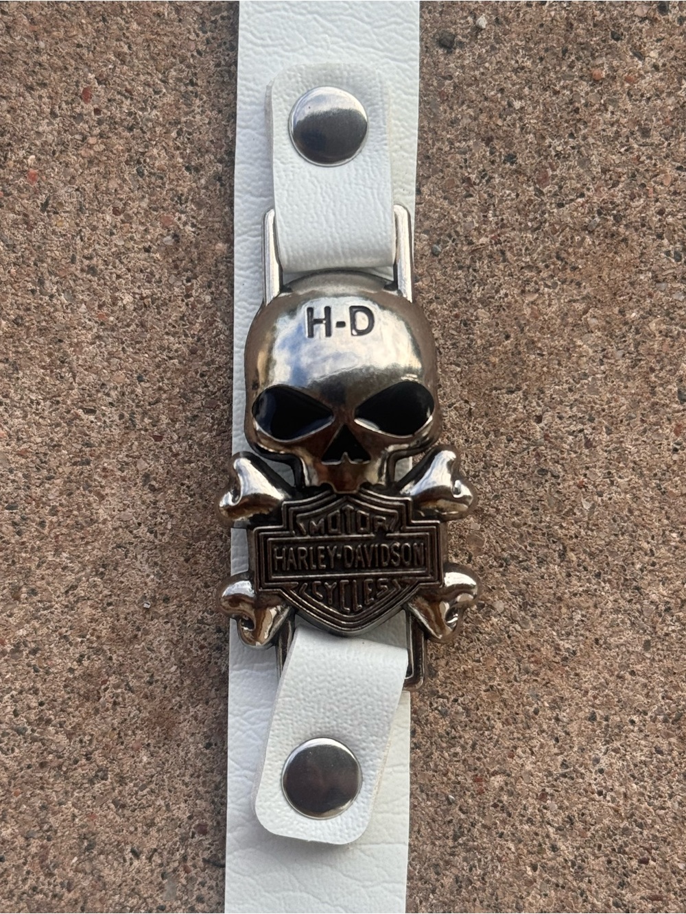 Harley-Davidson White Leather Skull bracelet